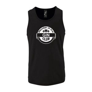 Zwarte Tanktop sportshirt met ""Member of the Gin club"" Print Wit Size L