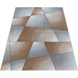Pochon - Tapijt Rio - Koper - 290x200x1,1 - Vloerkleed - Abstract - Hoogpolige Vloerkleed - Rechthoekige Tapijt - Rechthoekige Vloerkleed