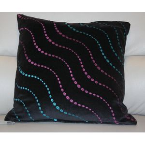 Sierkussen Ocean Velvet - zwart - 50x50 cm