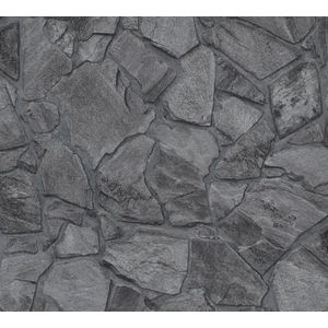 NATUURSTEEN BEHANG | industrieel - Zwart Antraciet Grijs - A.S. Création Elements 2
