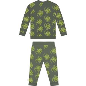 Smitten Organic - 'Camping Magical Leopard' All Over Print Set in Balsam Green kleur