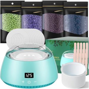 Waxverwarmer Set met LCD-Display en Siliconen Schaaltje - Complete Waxing Kit voor Thuis
