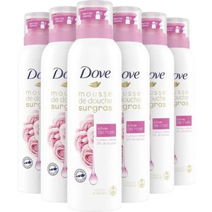 Dove Douche - Foam – Rose Oil - 200ml - 6stuks - Voordeelverpakking