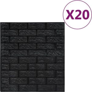 vidaXL-3D-behang-zelfklevend-20-st-bakstenen-zwart