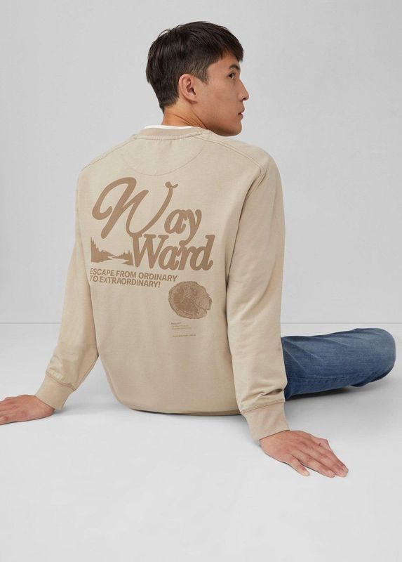 s.Oliver - Sweatshirt - Beige - Met Belettering
