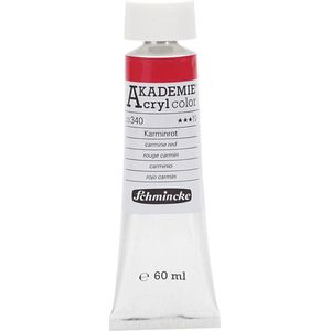 Schmincke AKADEMIE® Acryl color , carmine red (340), semi-transparant, 60 ml, 1 fles