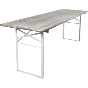 MaximaVida inklapbare picknicktafel Berlijn 200 x 70 cm whitewash - FSC hout