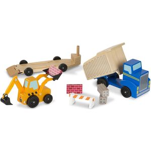 Melissa & Doug Vrachtwagen En Dieplader 6-delig