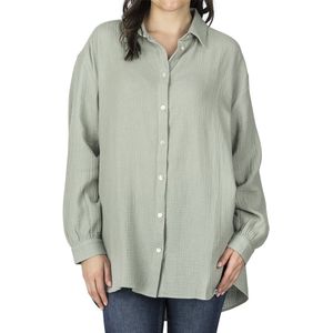 DENIMFY Dames Blouse DFMathilda bequem Groen L/XL Volwassenen gemaakt van 100% katoen