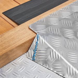 Datona® Aluminium drempelhulp kort 6 - 9 cm + rubberen drempelhulp 15 mm