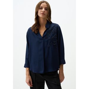 Jimmy Key Geborduurd Donkerblauw Shirt