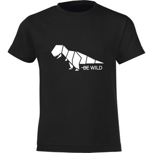 Be Friends T-Shirt - Be wild dino - Heren - Zwart - Maat M