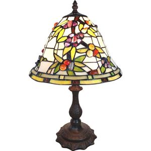 LumiLamp Tiffany Tafellamp 31*31*47 cm Meerkleurig Glas in lood Bloemen Tiffany Bureaulamp Tiffany Lampen