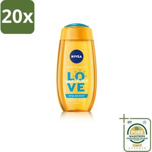 20 x NIVEA Douchegel Love Sunshine 250 ml - Grootverpakking - Nivea Love Sunshine Douchegel - Douchegel - Hydraterende Douchegel - Frisse Geur - Aloe Vera