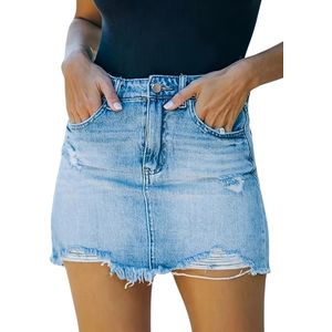 Livano Spijkerrok - Rok - Jeansrok Dames - Denim - Spijkerjurk - XL