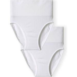 Damart - Set van 2 naadloze slips met hoge taille - Dames - Wit - 38/40