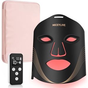 LED gezichtsmasker met 6 modi en afstandsbediening - Lichttherapie voor anti-veroudering, rimpels en acne