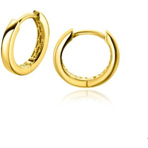 ZINZI Gold 14 krt gouden oorringen 12mm x 1,7mm vierkante buis ZGO321