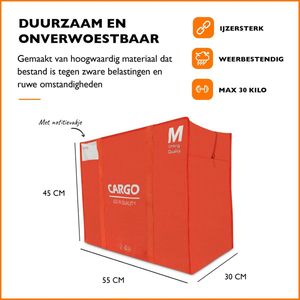 Stevige CARGO BigShopper - BULK- Doos 50 stuks - Verhuistas - Transporttas - Boodschappentas - Reistas - met Rits - M (55 x 45 x 30cm) – Inhoud 75 L