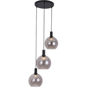 Moderne hanglamp Chandra smoke 3 x Ø25 cm rond