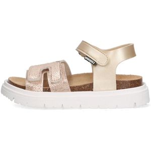 Braqeez 425421-794 Meisjes Platte Sandalen - Goud - Leer - Klittenband