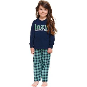 Doctor Nap Jongens & Meisjes Kinderen Unisex Pyjama Lange Mouw Lange Broek Winter Kerst Matching Gezin Familie Lazy Navy Blue PDU.5261 110/116