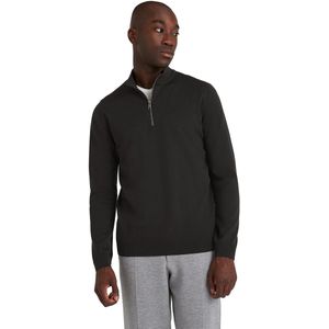 FALKE Basic New Merino Halfzip zachte elegante wol trui heren bruin - maat M