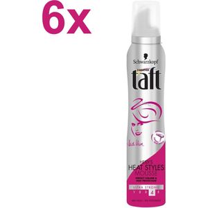Schwarzkopf - Taft - Heidi Heat Styles - Mousse - 6x 200ml - Ultra Sterke Fixatie - Voordeelverpakking