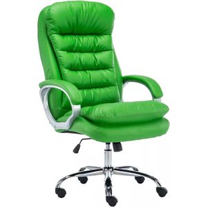In And OutdoorMatch Bureaustoel Alexandria - Groen - Op wielen - Kunstleer - Voor volwassenen - Ergonomische bureaustoel - Hoogte verstelbaar 45-52cm