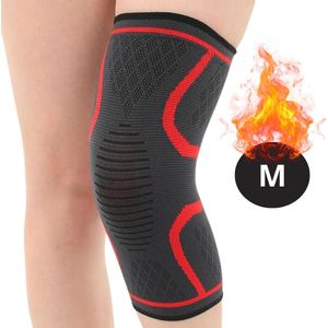 Livano Kniebrace - Sportbrace Knie - Knee Sleeves - Knee Sleeves Powerlifting - Compressie Knie Brace - Knee Wraps - Knee Support - Dames - Heren - Rood - Maat M