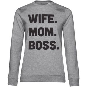 Hybris Damen Wife - Mom - Boss Girly Sweatshirt HeatherGrey-S
