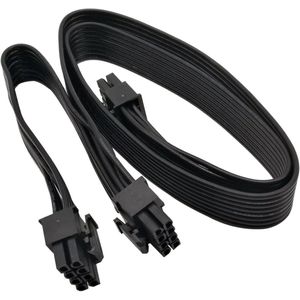 PCIe 8 Pin Male naar Dubbele PCIe 2 X 8 Pin (6+2) Male Stroom Adapter Kabel - 60cm+20cm - Geschikt voor Seasonic PSU
