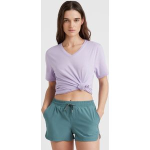 O'Neill T-Shirt Women ESSENTIALS V-NECK T-SHIRT Purple Rose M - Purple Rose 60% Cotton, 40% Recycled Polyester V-Neck