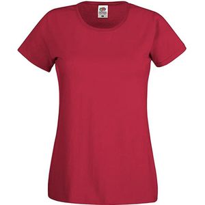 Fruit Of The Loom Dames/ Vrouwen Dames-Fit Original T-Shirt met Korte Mouwen (Brick Rood)