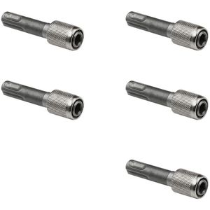 Allecto plus - Adapter voor SDS-Plus boor met 6,35 mm ronde schacht - Set van 5 stuks
