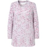 Janet & Joyce - Dames - Trui classic fit noppengaren kabelsteek - Fuchsia roze - Maat 42+