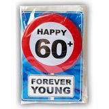 Happy Birthday kaart met button 60 jaar