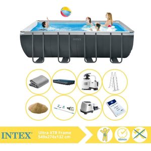 Intex Ultra XTR Frame Zwembad - Opzetzwembad - 549x274x132 cm - Inclusief Filterzand, Stofzuiger, Zoutsysteem en Zout