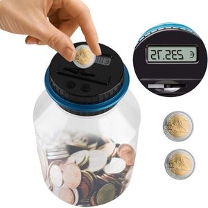 Digitale muntteller - Opvouwbare euromunt tellen - Geldbesparing - Elektrisch spaarvarken met lcd-display - Muntpot - Telmuntenglas - Cadeaus voor kinderen