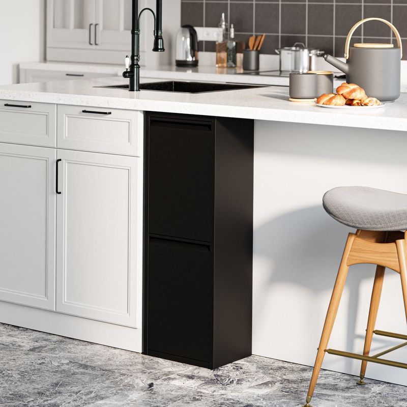 Prullenbak Sollentuna 93x33x25 cm zwart