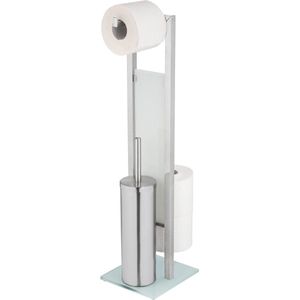 WENKO Toiletpapier- en Wc-borstelhouder RIVALTA - 3-in- - Gesloten Houder