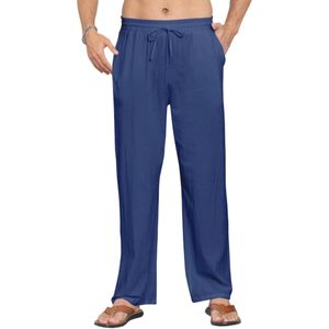 Linnen broek heren - Casual zomerstrandbroek met losse pasvorm