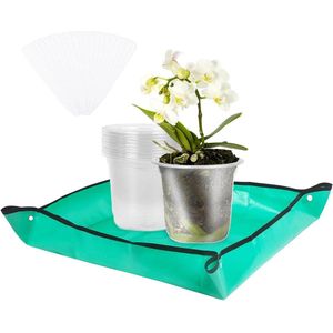 Transparante kweekpotten van 11 cm - Set van 10 stuks met ompotmat