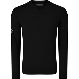 Callaway Heren Ribbel V Hals Merino Trui (Zwarte Onyx)