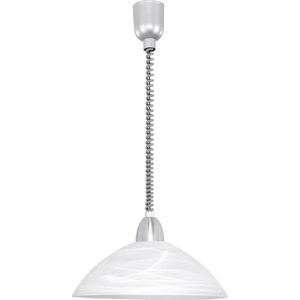 EGLO Lord 2 - Hanglamp - 1 Lichts - Ø360mm. - Zilver, Nikkel-Mat - Wit