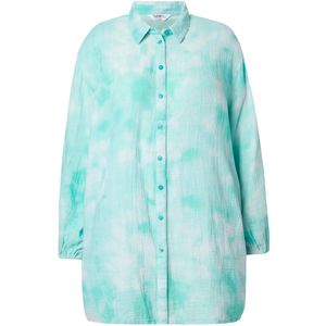 Angel of Style - Dames - Mousseline overhemdblouse batikpatroon - Turquoise groen - Maat 42