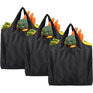 Foldable Black 50×46cm Eco-friendly Shopping Bag - Set of 3