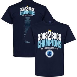 City Back to Back Champions T-Shirt - Navy - XXL
