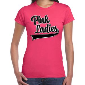 Bellatio Decorations T-shirt Grease Pink ladies - roze - carnaval shirt XS