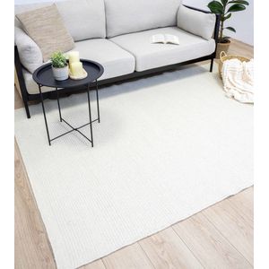 Flycarpets Serenity Wollen HANDGEWEVEN Vloerkleed - Crème - 120x170 cm